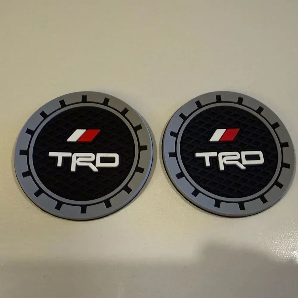 Toyota TRD Car Cup Coasters in Black and Gray Set of 2 NWT